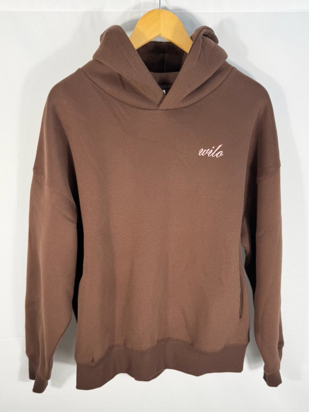 Wilo The Label Feeling Lucky Horseshoe Hoodie Chocolate Brown Medium NWT - Picture 2 of 5
